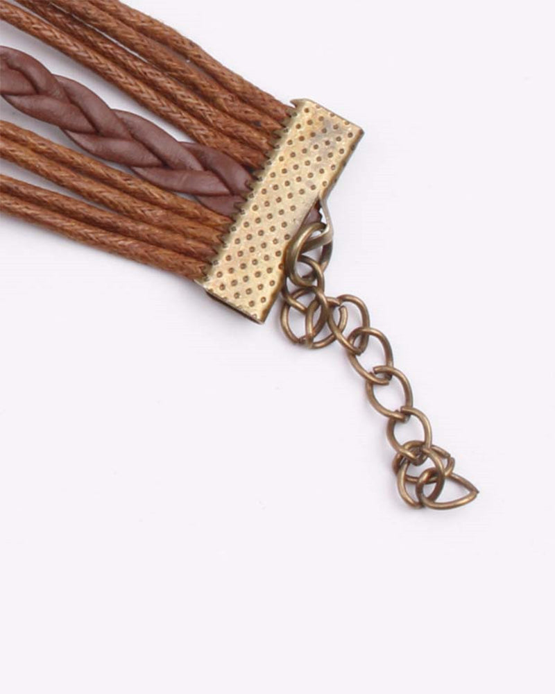 Tree of Life Infinity Believe Retro Cord Leather Bracelet