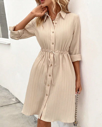 Shirt dress in a solid color