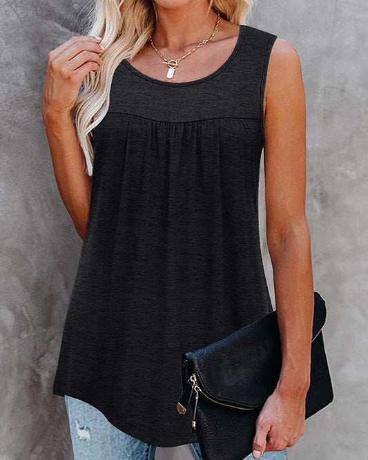 Solid color sleeveless vest