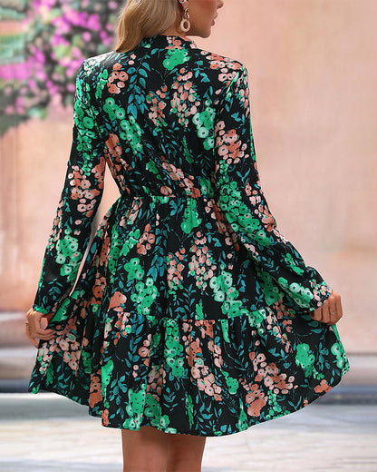Stylish elegant floral print dress