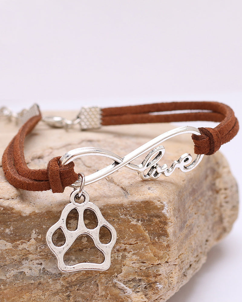 A rope bracelet in the shape of a dog's paw