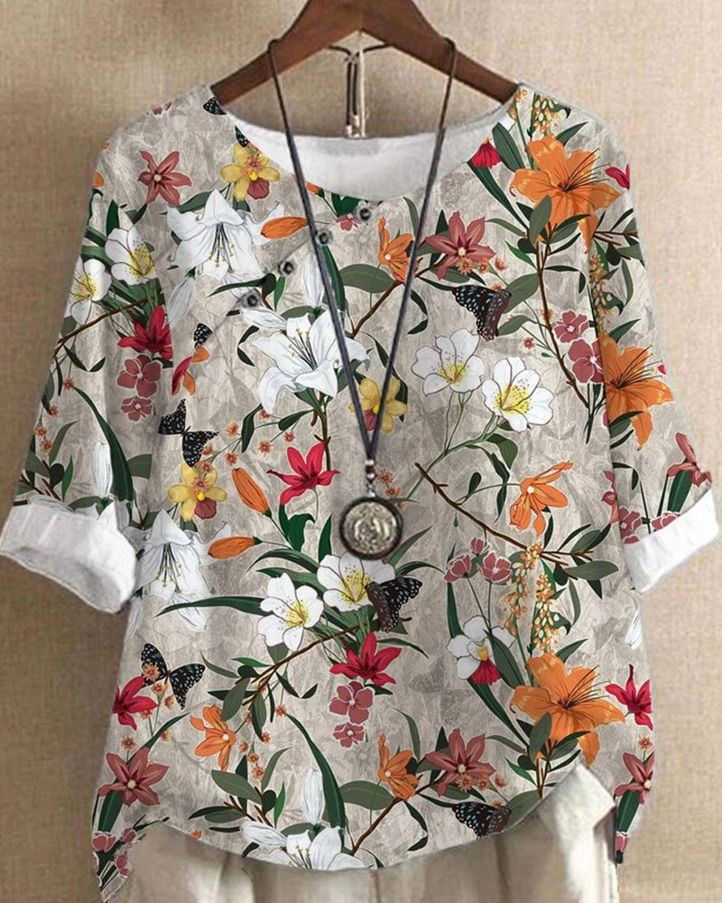 Half sleeve floral t-shirt