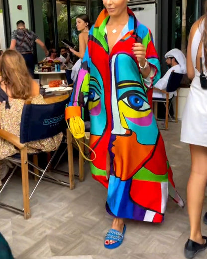 Colorful figure loose dress