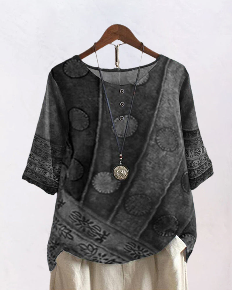 Printed casual top with half sleeves