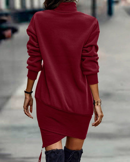 Turtleneck dress with long sleeves