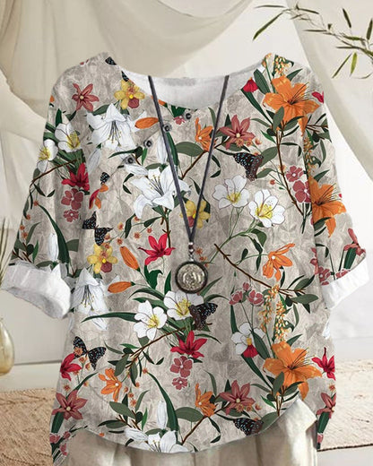 Half sleeve floral t-shirt