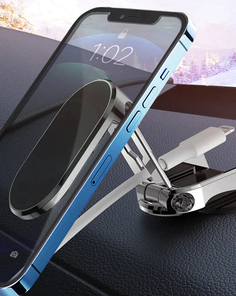 Foldable metal car phone holder