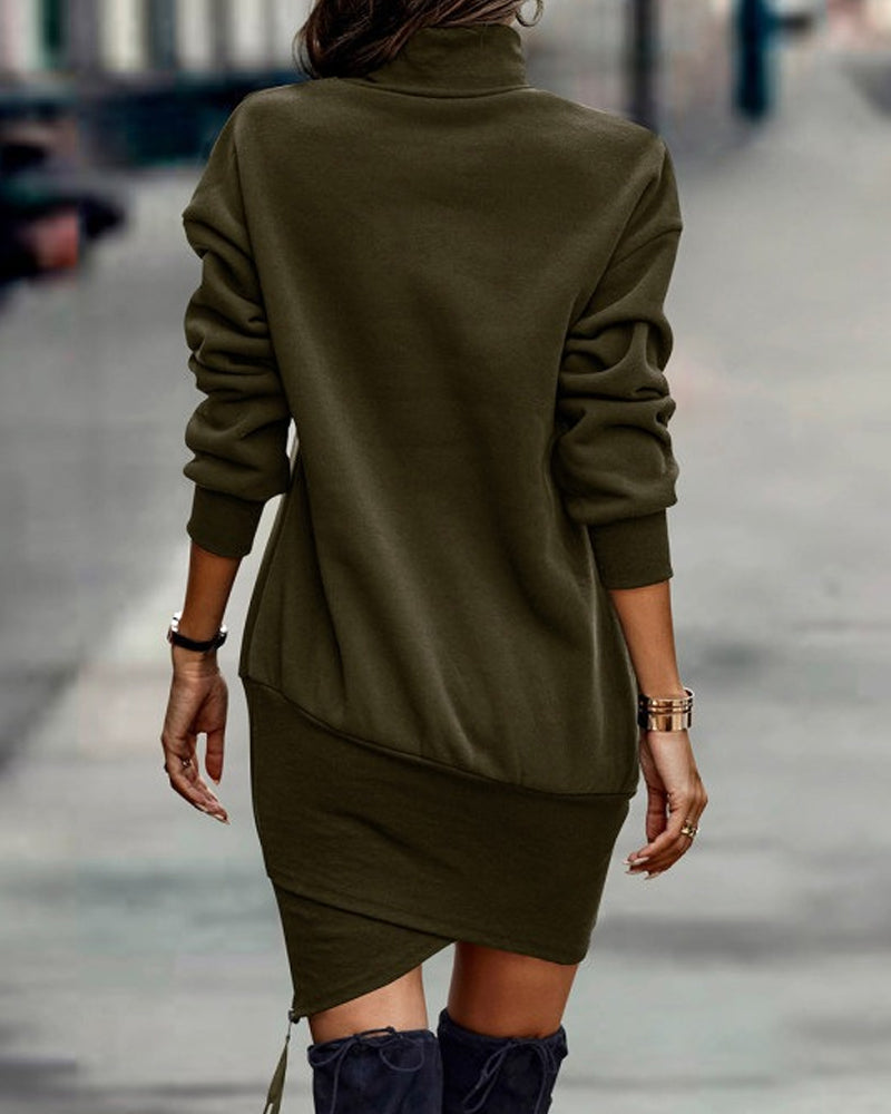 Turtleneck dress with long sleeves