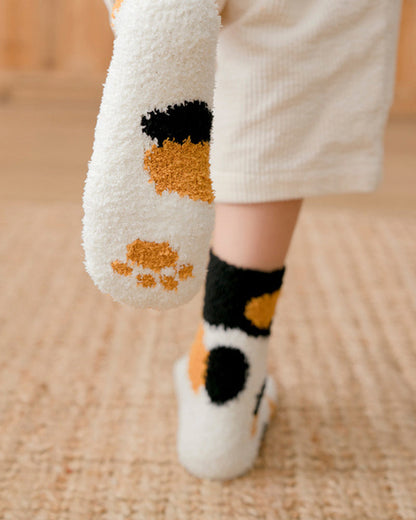 Thick, warm, cute floor socks with cat claws