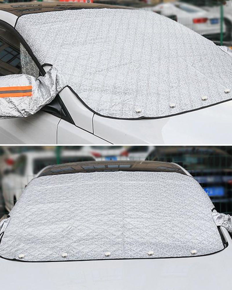 Magnetic snow cover for the car