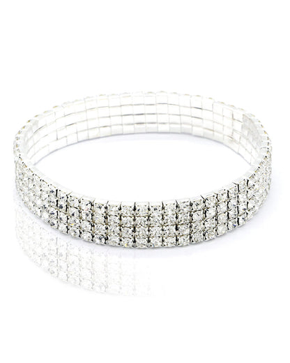 Multi-layer stretch crystal anklet