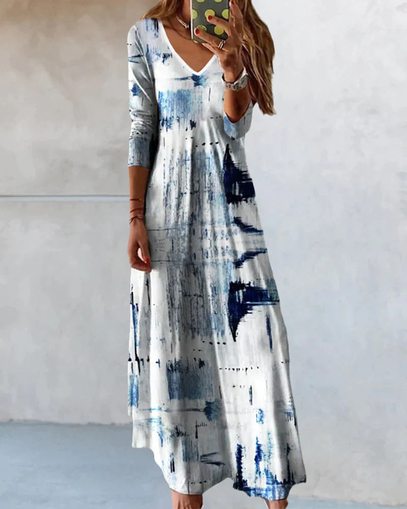Gradient print maxi dress