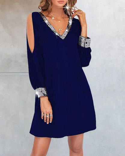Elegant party dress with long sleeves