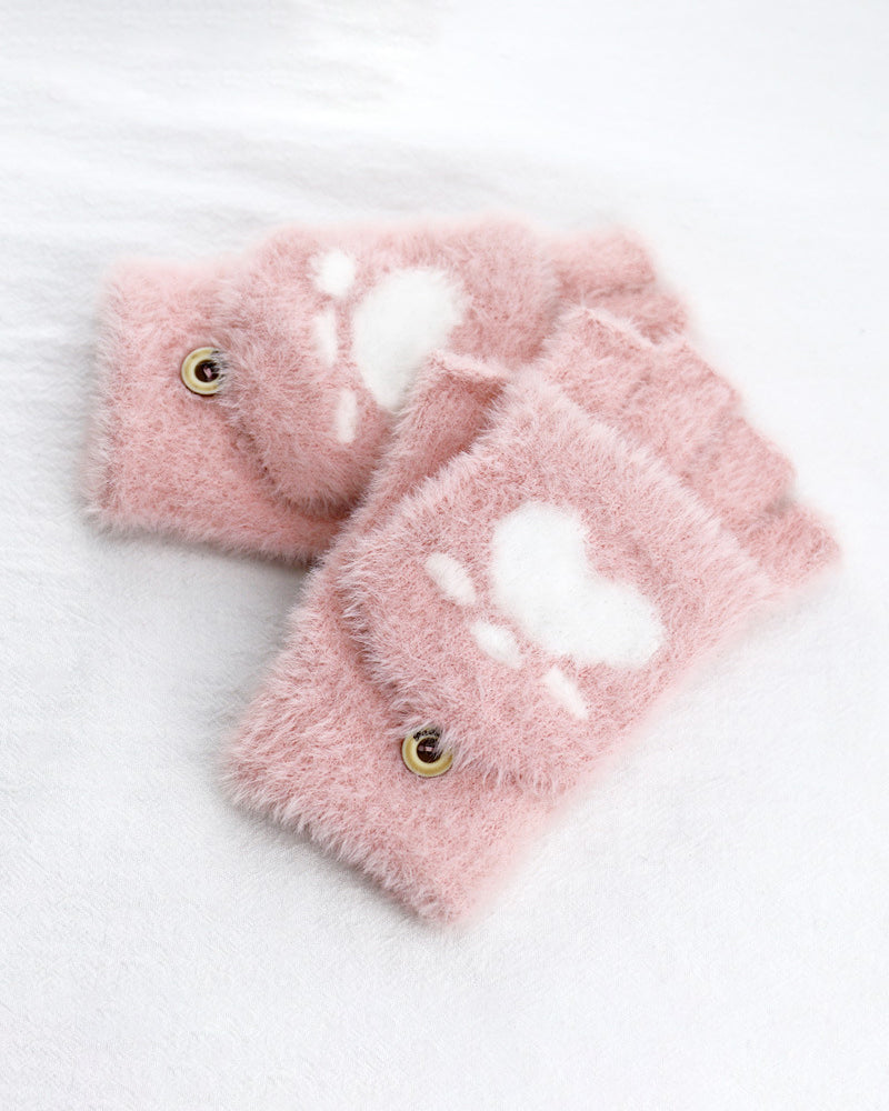 Cute half finger gloves with cat claw design