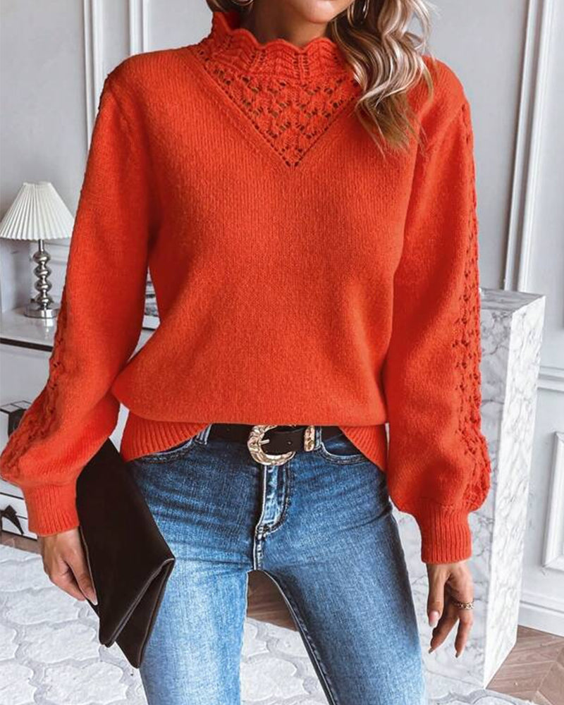 Plain-colored casual sweater