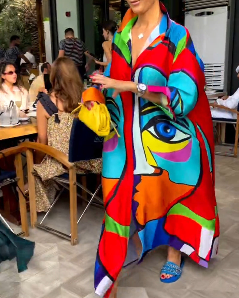 Colorful figure loose dress