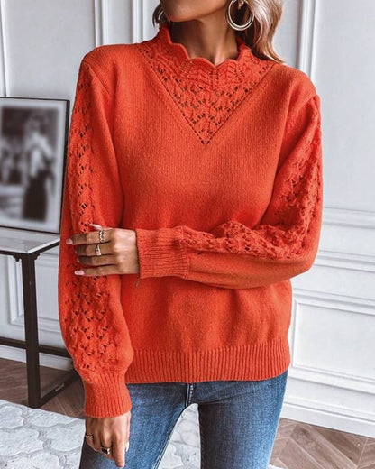 Plain-colored casual sweater