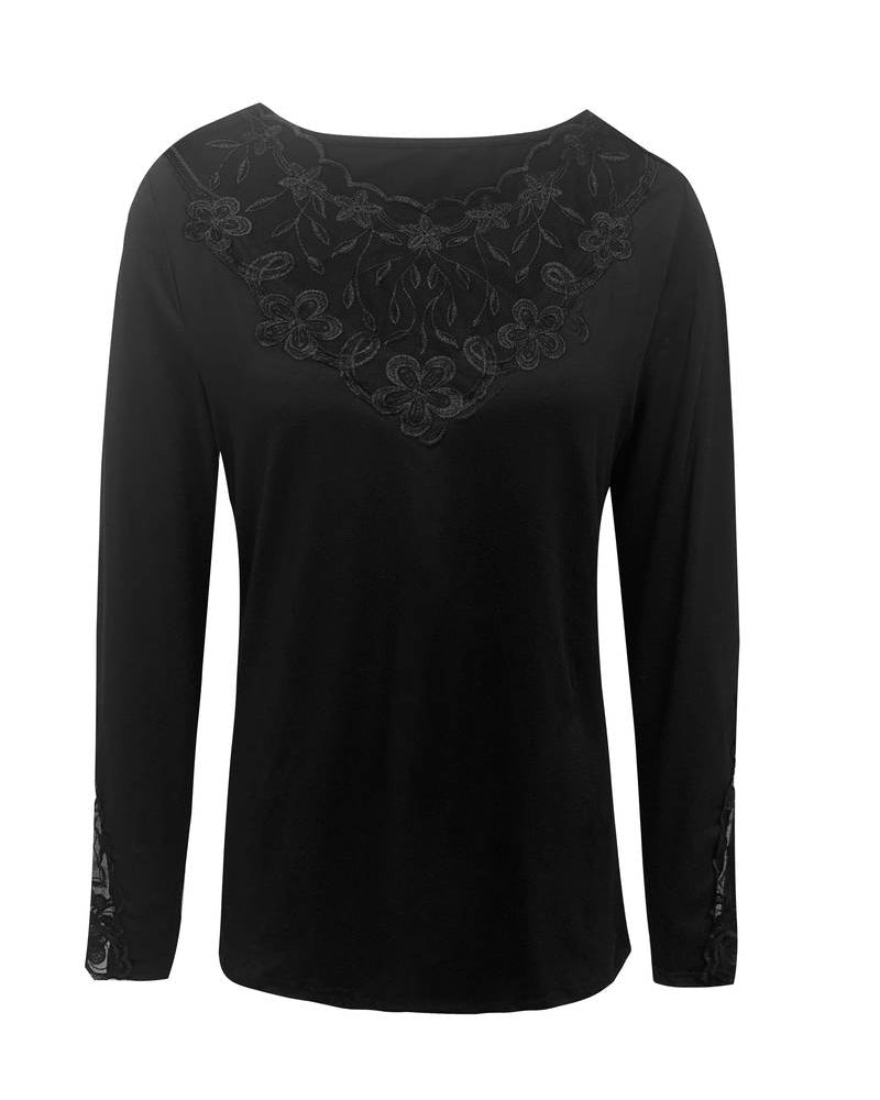 Top with V-neck and lace