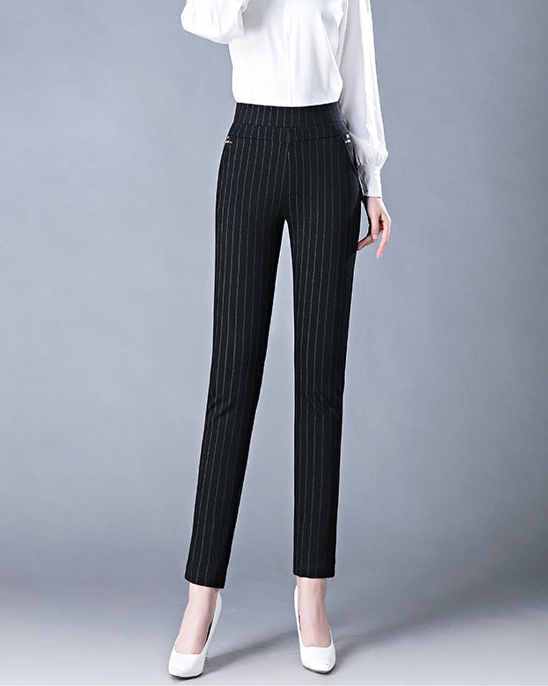 Casual high waist pants with pocket