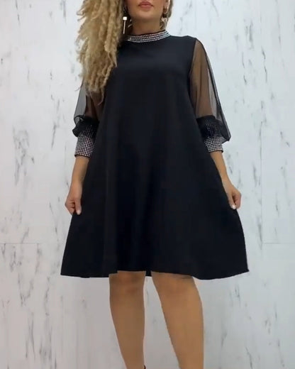 Elegant A-line dress with long sleeves