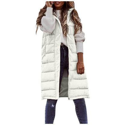 Vest Cotton Long Coat Sleeveless Loose Jacket 