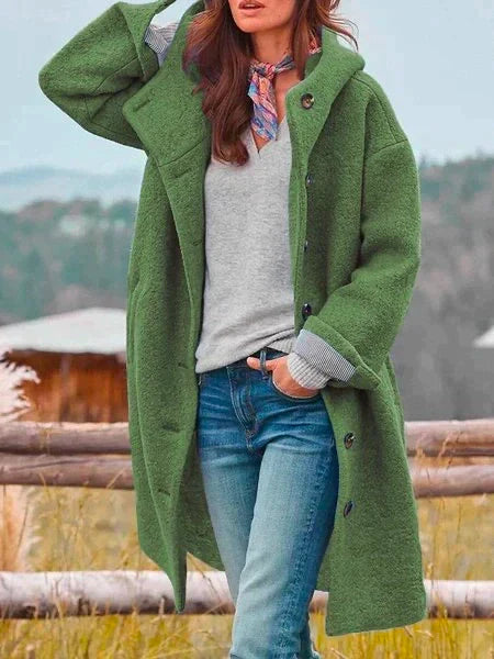 Autumn Winter Warm Windbreaker Solid Color Peas With Pockets Stylish Jacket