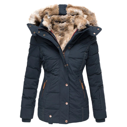 Stylishly lined winter coat