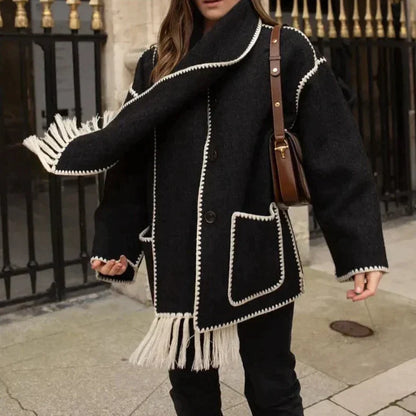 Coat with scarf