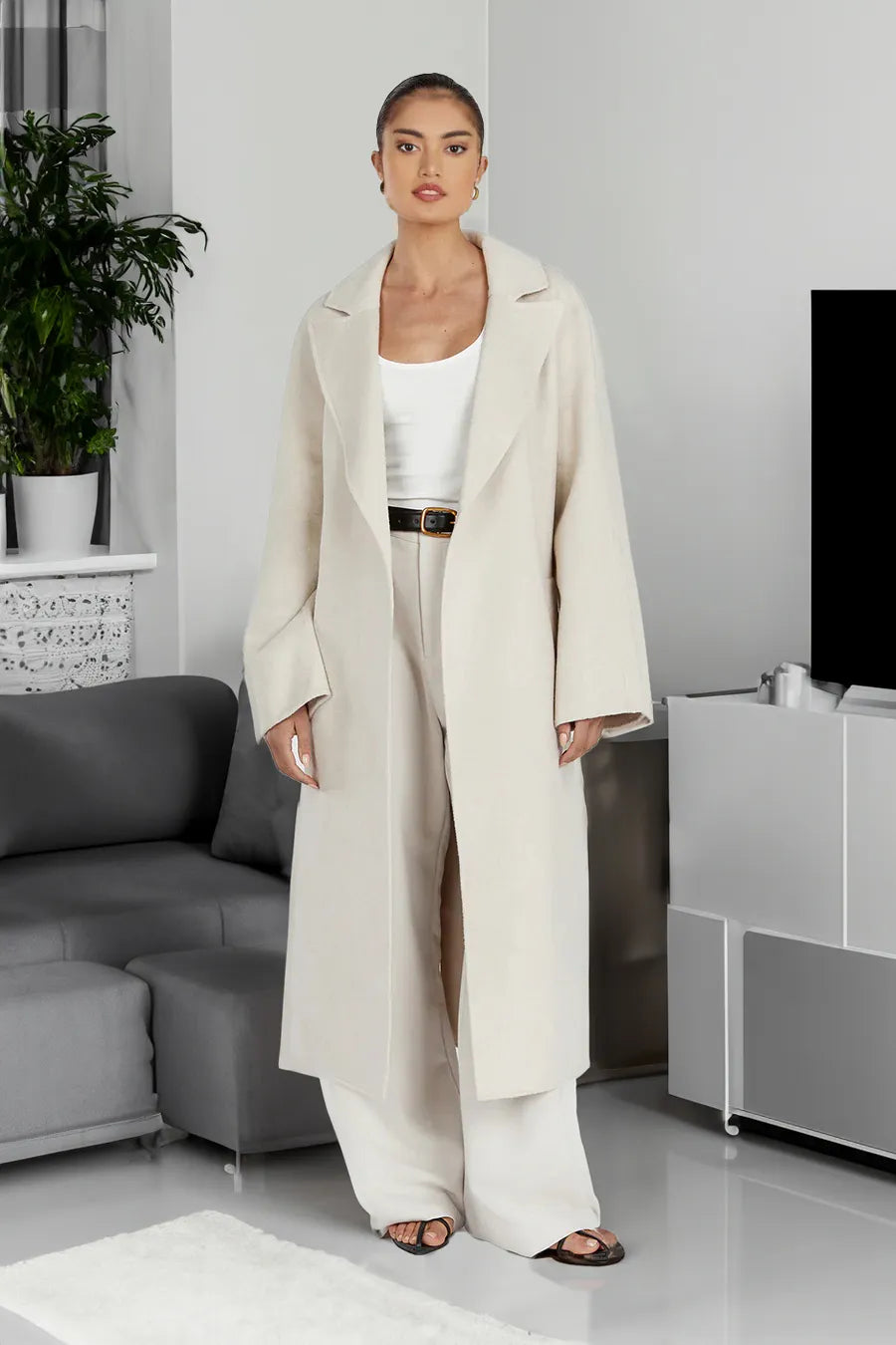 Designer wool coat