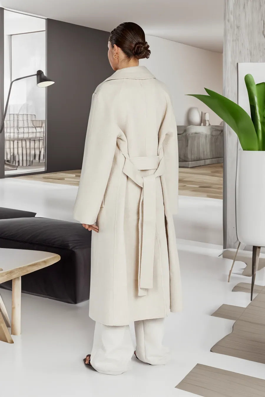 Designer wool coat