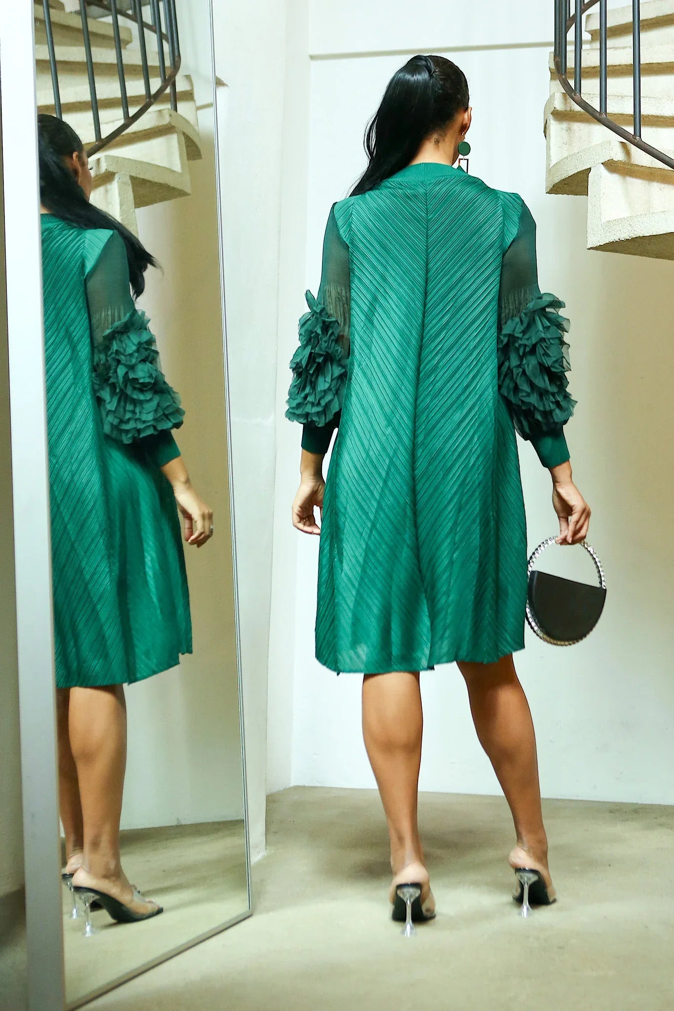 Divine Pleated Dress - Green
