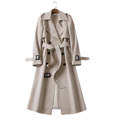 Double row button coat for women