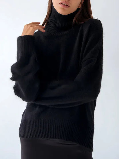 Women's thick plus size turtleneck sweaters