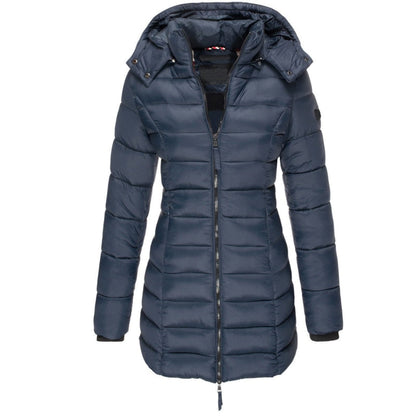 The best and coziest hooded and zippered down jacket