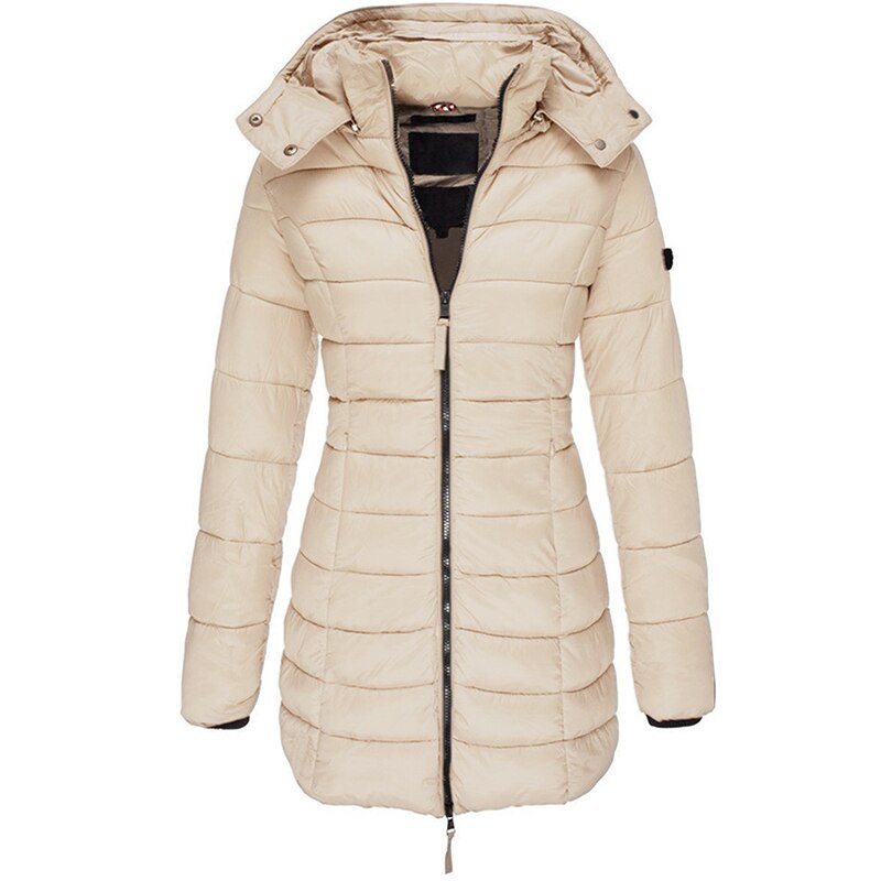 The best and coziest hooded and zippered down jacket