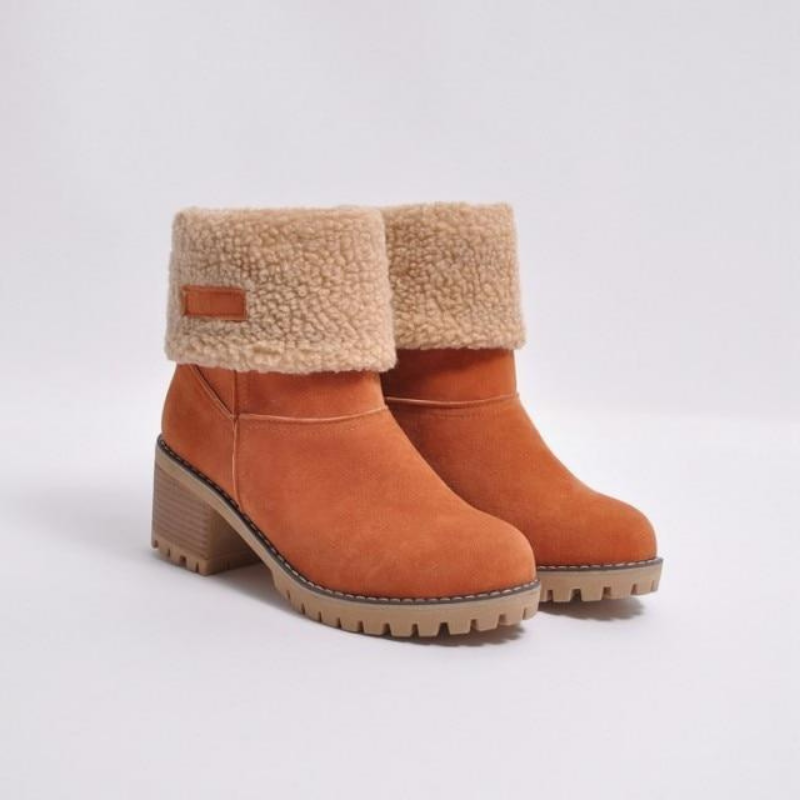 Warm winter boots made of suede